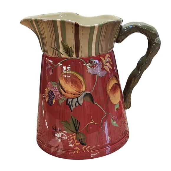 Tracy Porter Octavia Hill Garden Hand Painted Floral Pitcher 9” - Picture 16 of 16